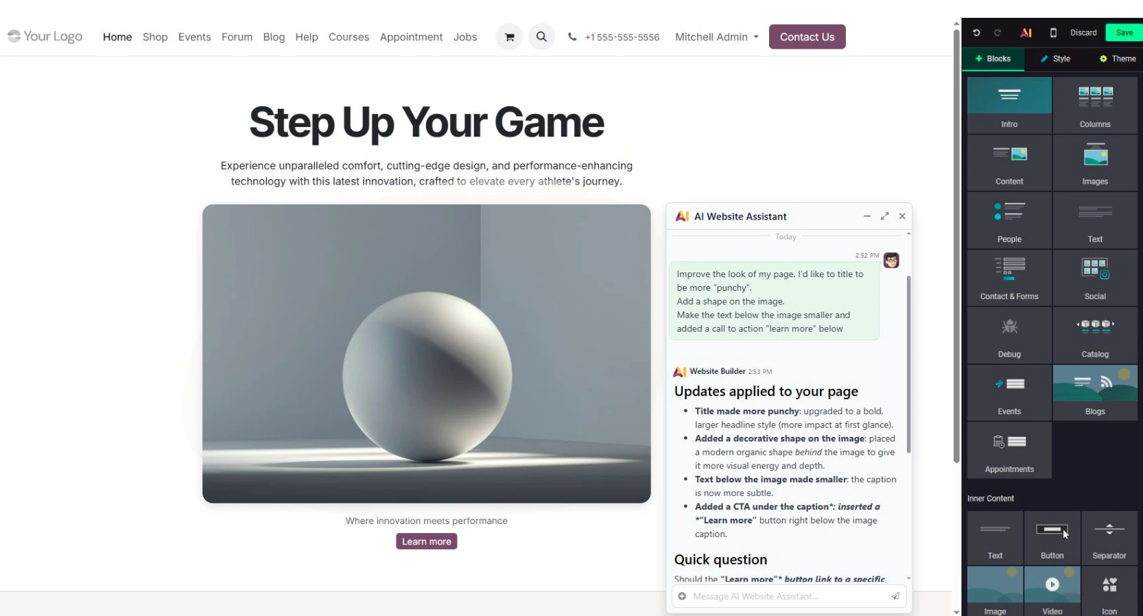 Odoo 20 Website Module