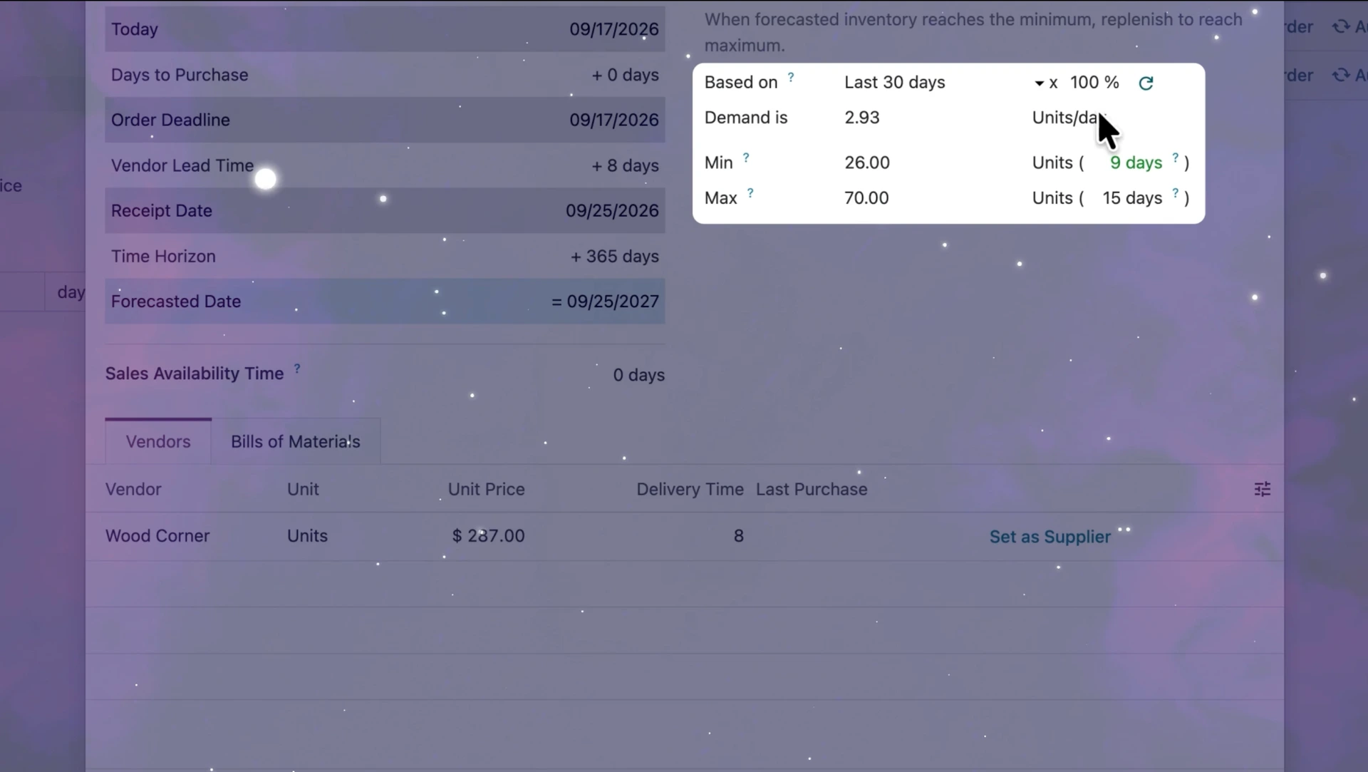 odoo 20 purchase and inventory